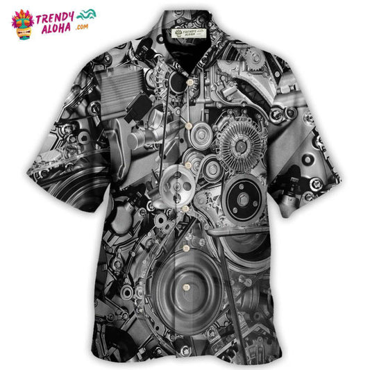 Diesel Engine Pulleys And Belts On Car Engines Hawaiian Shirt - Trendy Aloha