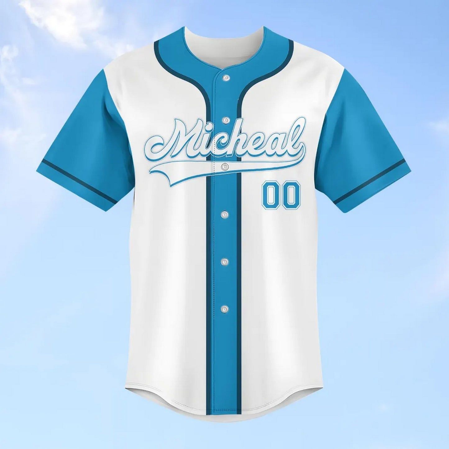 Custom Name Disney Donald Duck Blue White Baseball Jersey