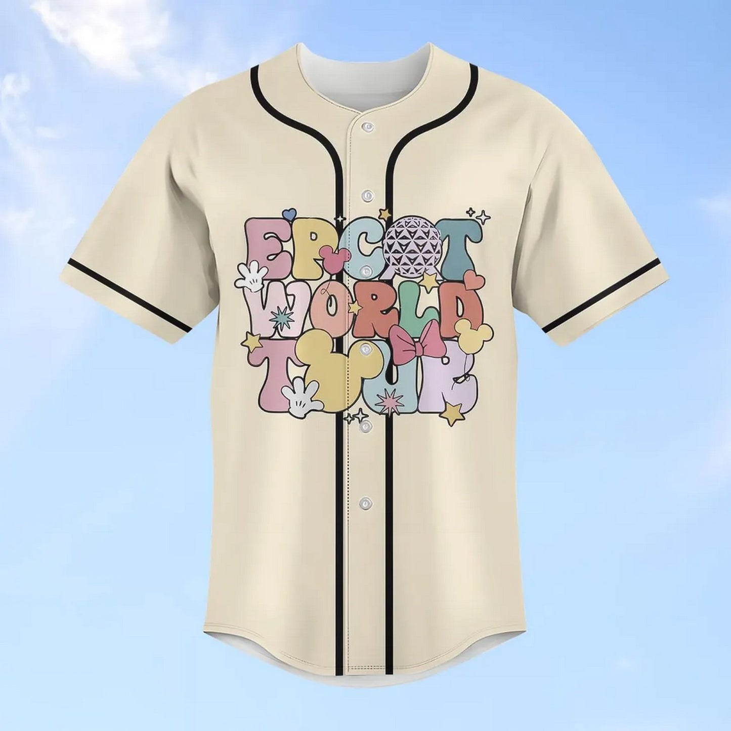 Disney Epcot World Tour 2025 Beige Baseball Jersey