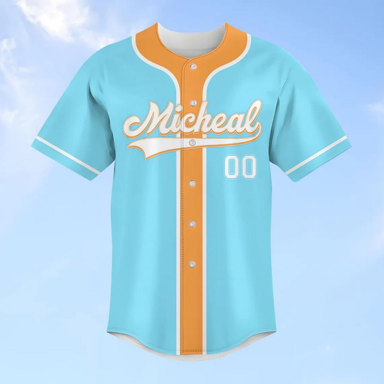 Custom Name Disney Goofy Blue Baseball Jersey