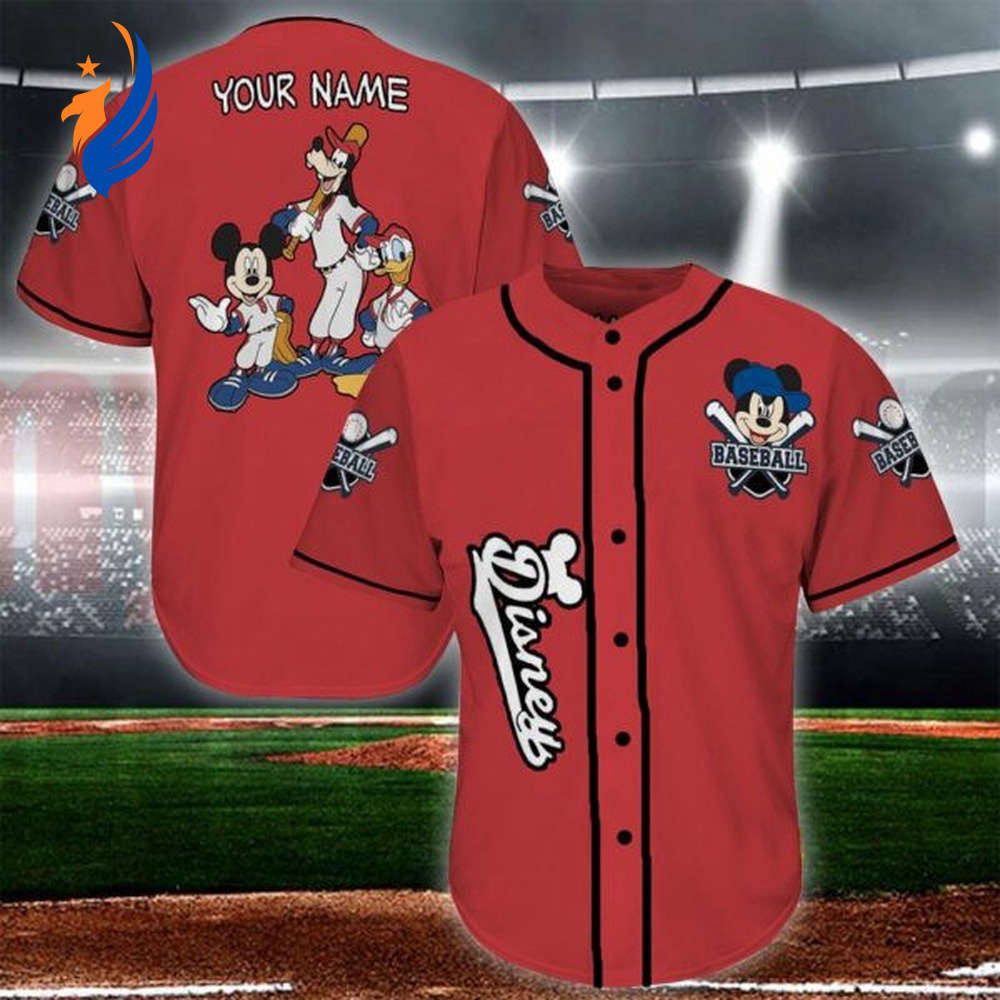 Personalized Disney Mickey Mouse Baseball Jersey - Perfect Gift for Disney Lovers and Baseball Players - Bafud