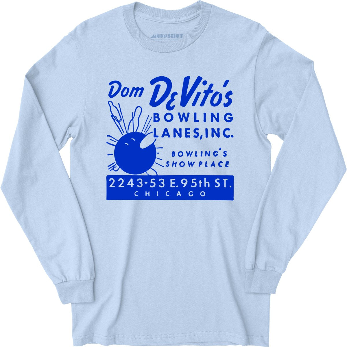 Dom DeVito's - Chicago, IL - Vintage Bowling Alley - Long Sleeve T-Shirt