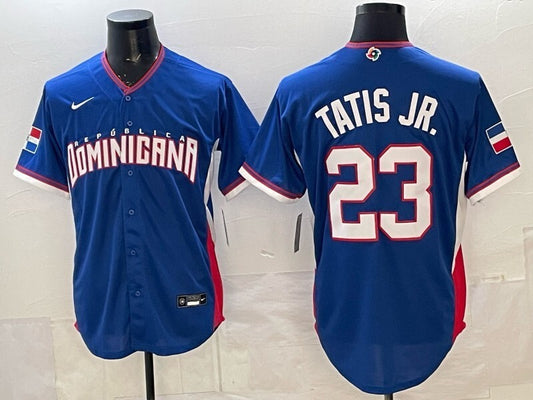 dominican republic baseball #23 fernando tatis jr. navy 2026 world baseball 26 World Cup