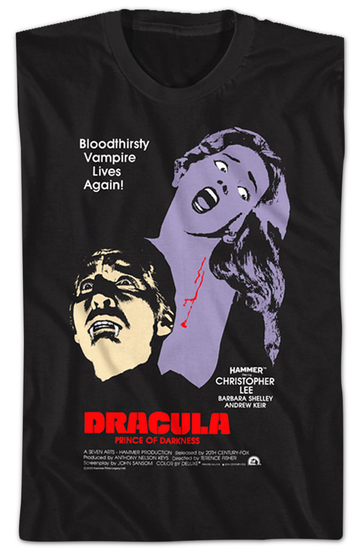 Dracula Prince Of Darkness Graphic Poster Hammer Films T-Shirt