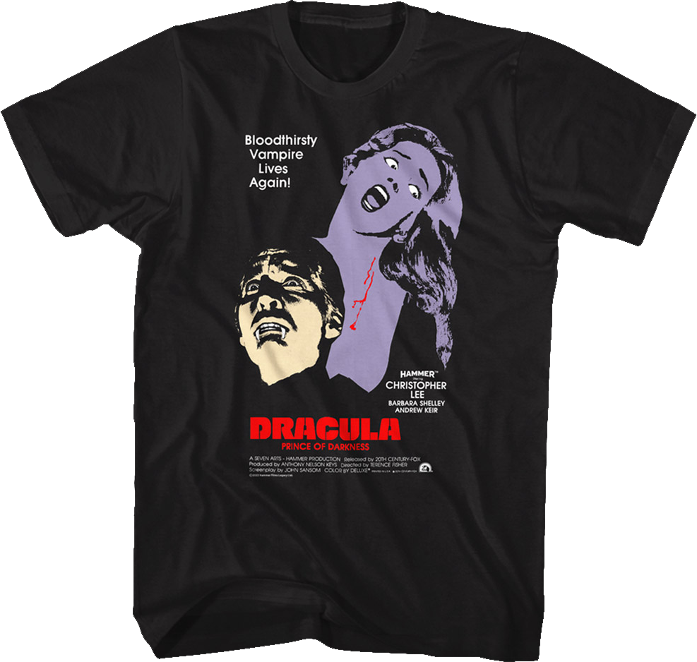 Dracula Prince Of Darkness Graphic Poster Hammer Films T-Shirt