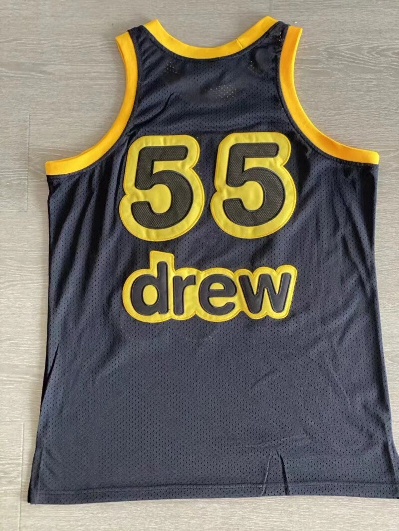 drew house ss22 mesh-mascot-basketball- jersey-black 55 # Black Embroidered Style 1