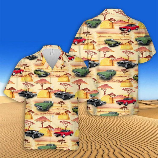 Driving Through Nostalgia with Retro Cars Hawaiian Shirt