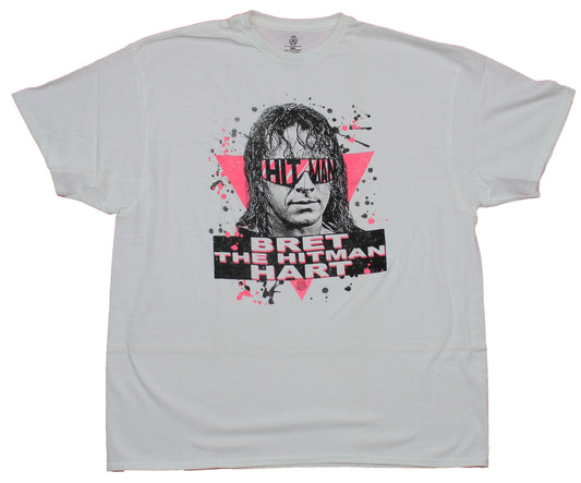 WWE Mens T-Shirt - Bret The Hitman Hart Splattered Glasses Head Shot