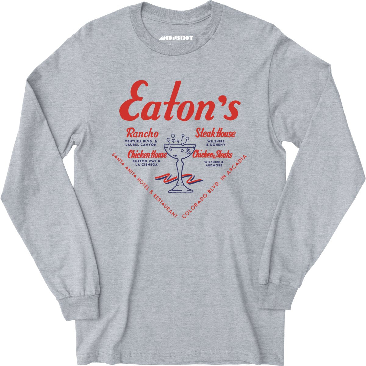 Eatons Restaurants - Los Angeles, CA - Vintage Restaurant - Long Sleeve T-Shirt