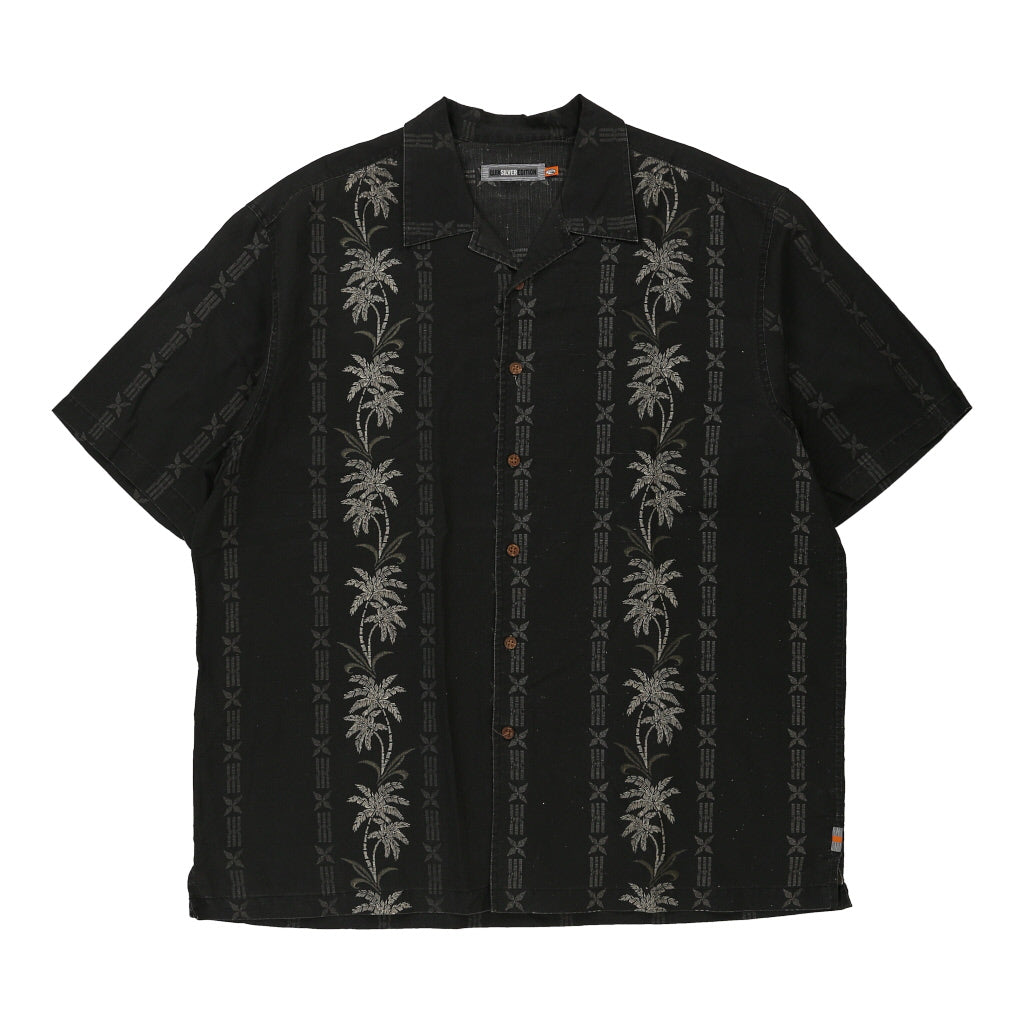 Quiksilver Hawaiian Shirt - 2XL Black Cotton