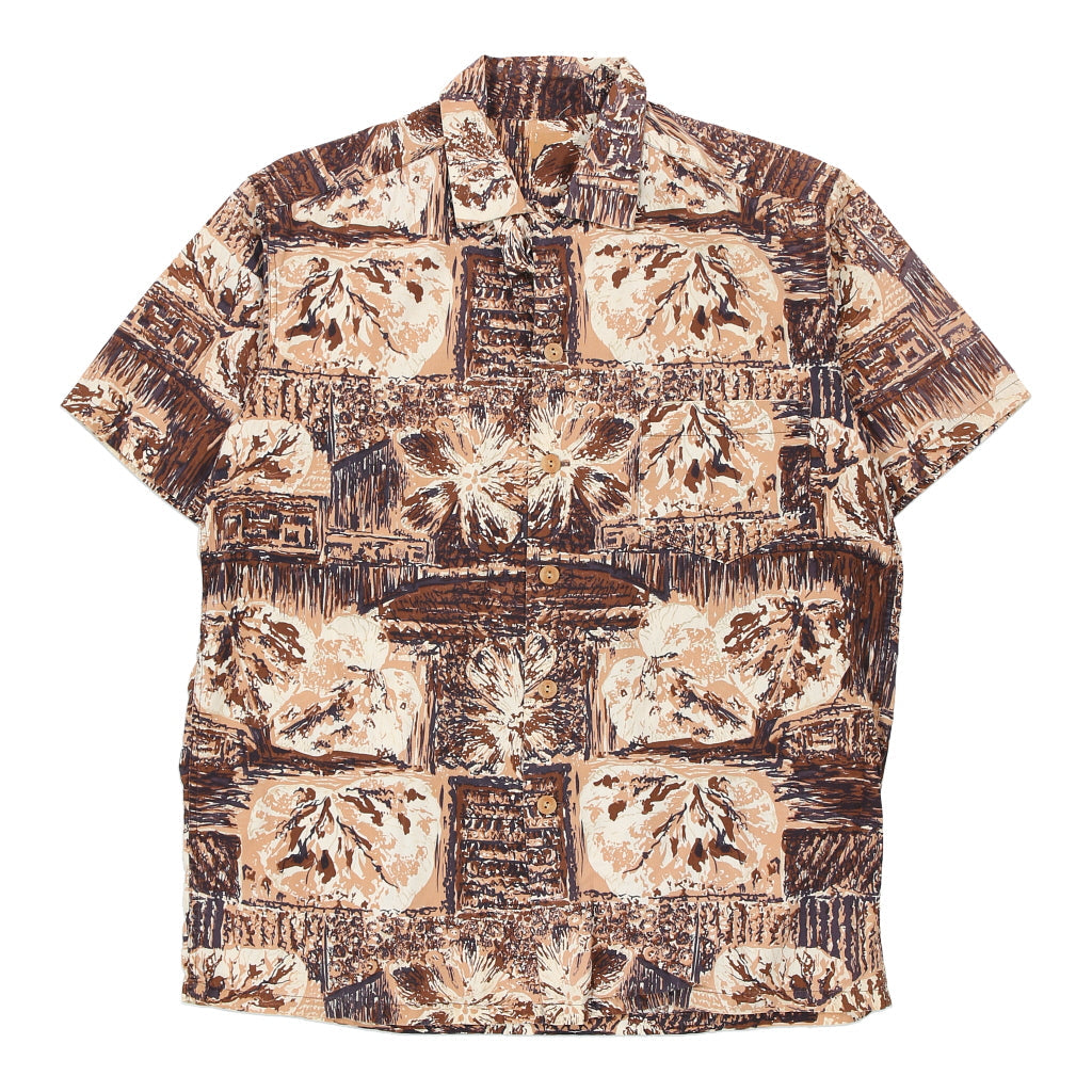Unbranded Hawaiian Shirt - XL Brown Cotton
