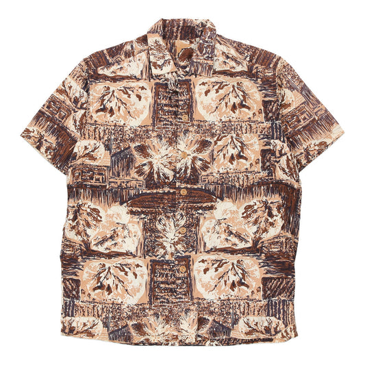 Unbranded Hawaiian Shirt - XL Brown Cotton