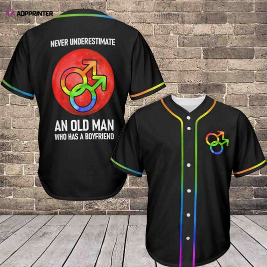 Engaging LGBT Baseball Tee - Never Underestimate an Old Man! 385 - Aopprinter