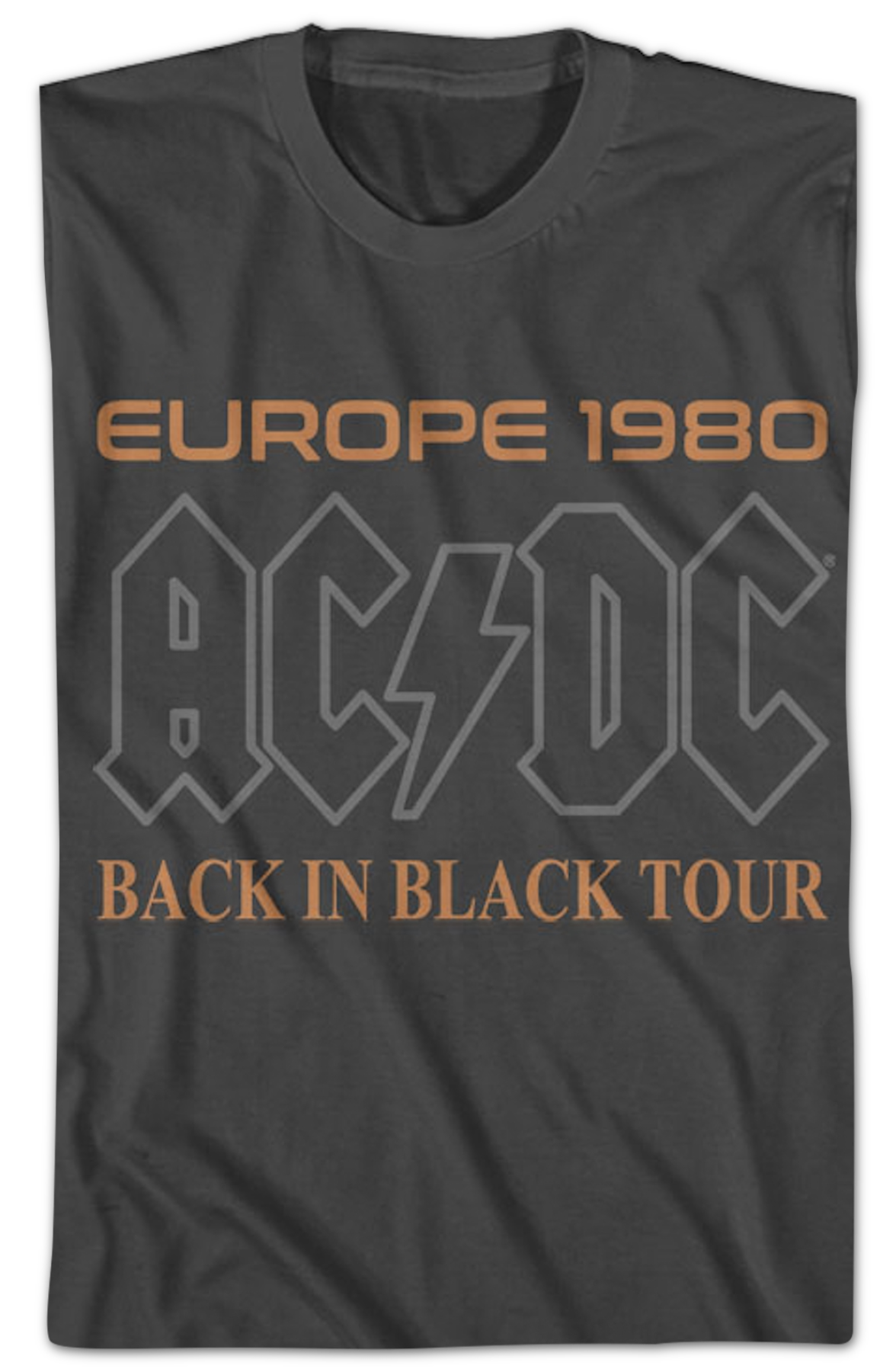 Europe 1980 Back In Black Tour ACDC T-Shirt
