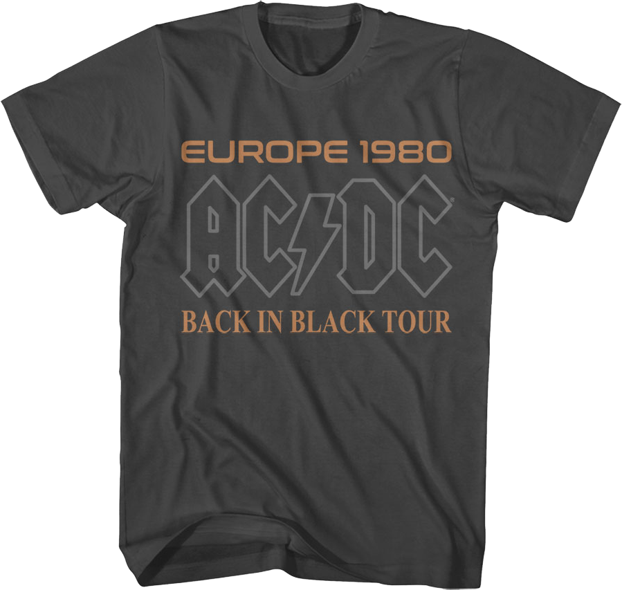 Europe 1980 Back In Black Tour ACDC T-Shirt