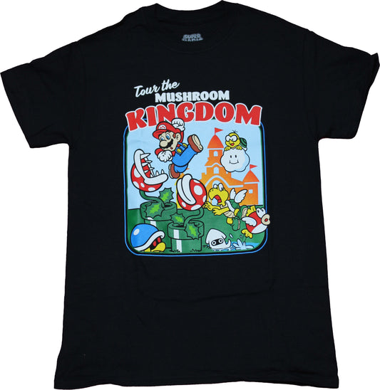 Super Mario Brothers Mens T-Shirt - Tour the Mushroom Kingdom