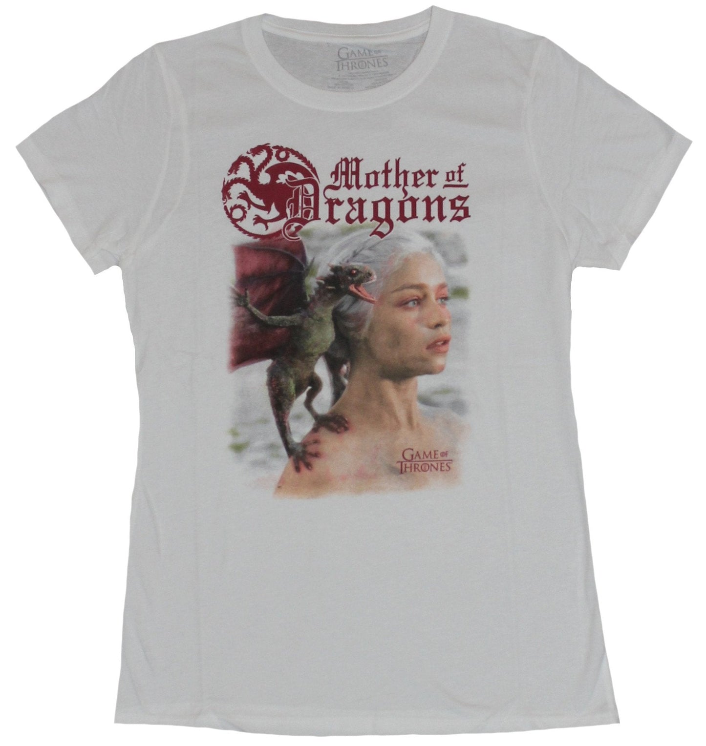 Game of Thrones Girls Juniors T-Shirt - Khaleesi Photo With Baby Dragon Image