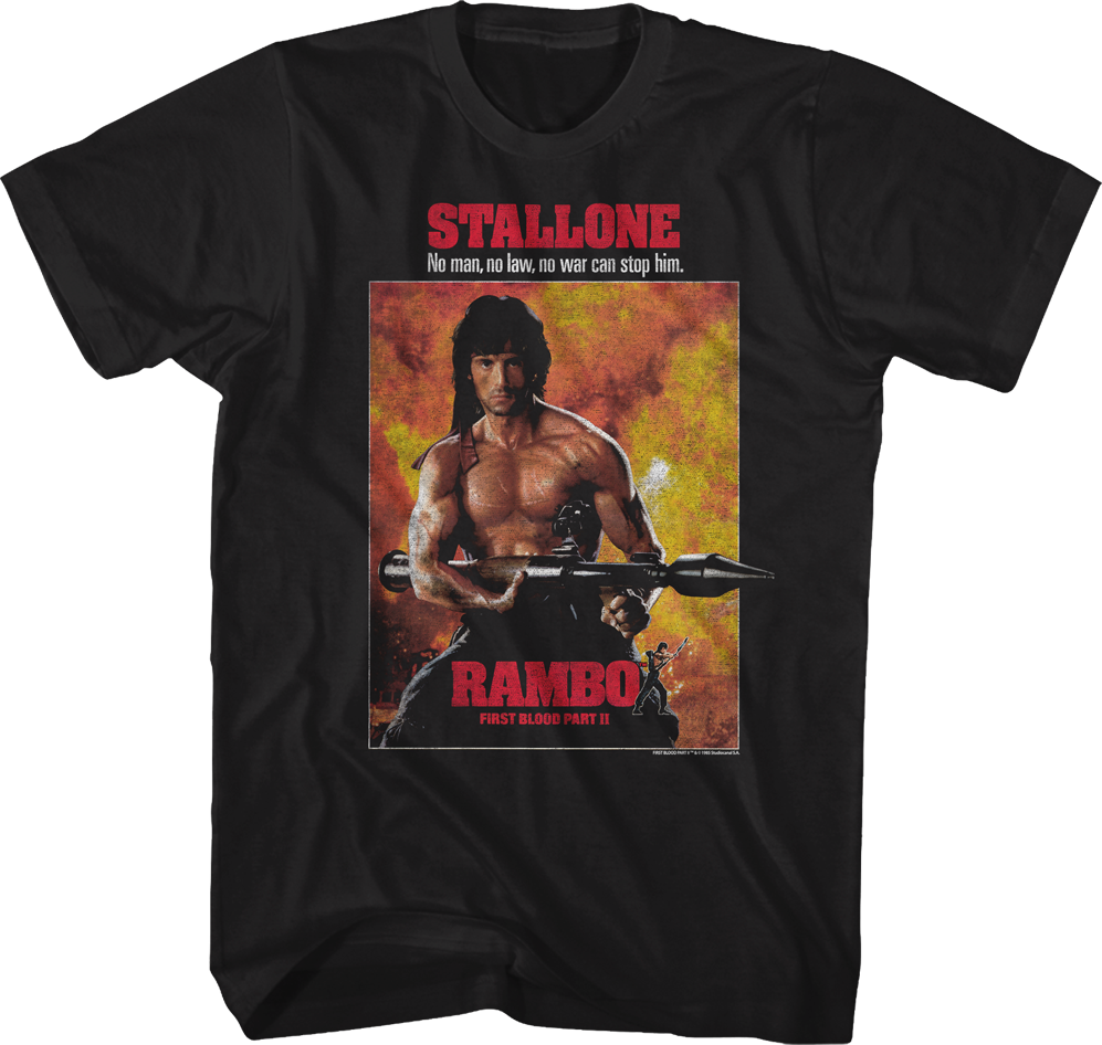 First Blood Part II Poster Rambo T-Shirt