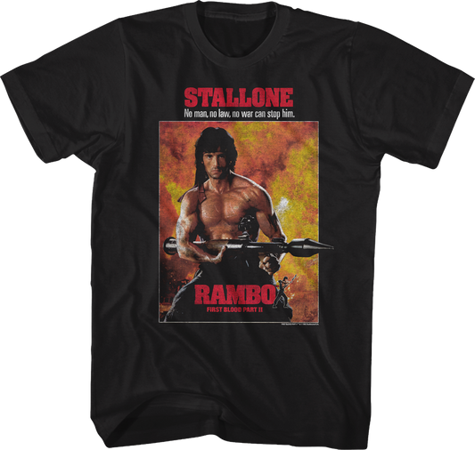 First Blood Part II Poster Rambo T-Shirt
