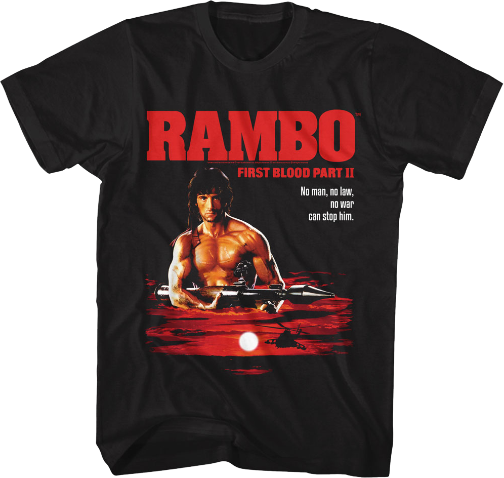 First Blood Part II Tagline Poster Rambo T-Shirt