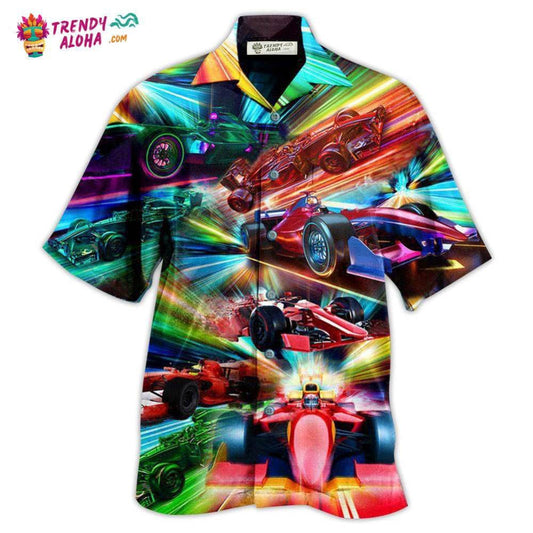 Formula One Car Racing Warning Auto Racing Fast Hawaiian Shirt - Trendy Aloha