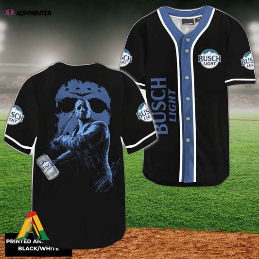 Friday the 13th Busch Light Baseball Jersey: Jason Voorhees Collection - Aopprinter