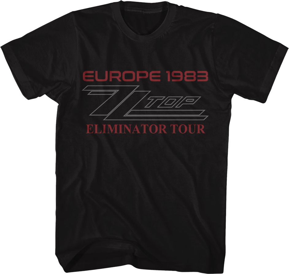 Front & Back Europe 1983 Eliminator Tour ZZ Top T-Shirt