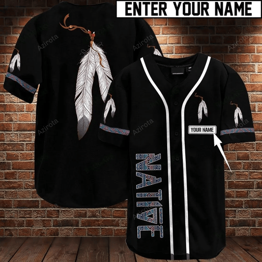 Native American Personalized Name Baseball Jersey 376