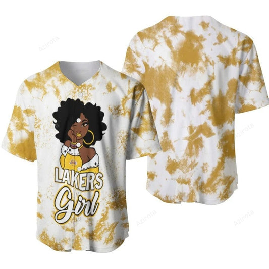 Los-Angeles-Lakers-Girl-African-Girl-NBA-Team-Allover-Design-Baseball-Jersey-NBA-Gift-For-Fans