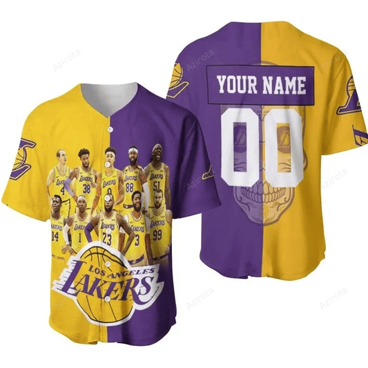 Los Angeles Lakers Skull Logo Nba Western Conference Personalized Baseball Jersey Nba Gift For Fans