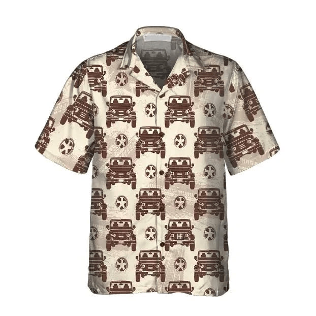 Gift For Cars Lovers Retro Jee Seamless Pattern Trendy Hawaiian Shirt