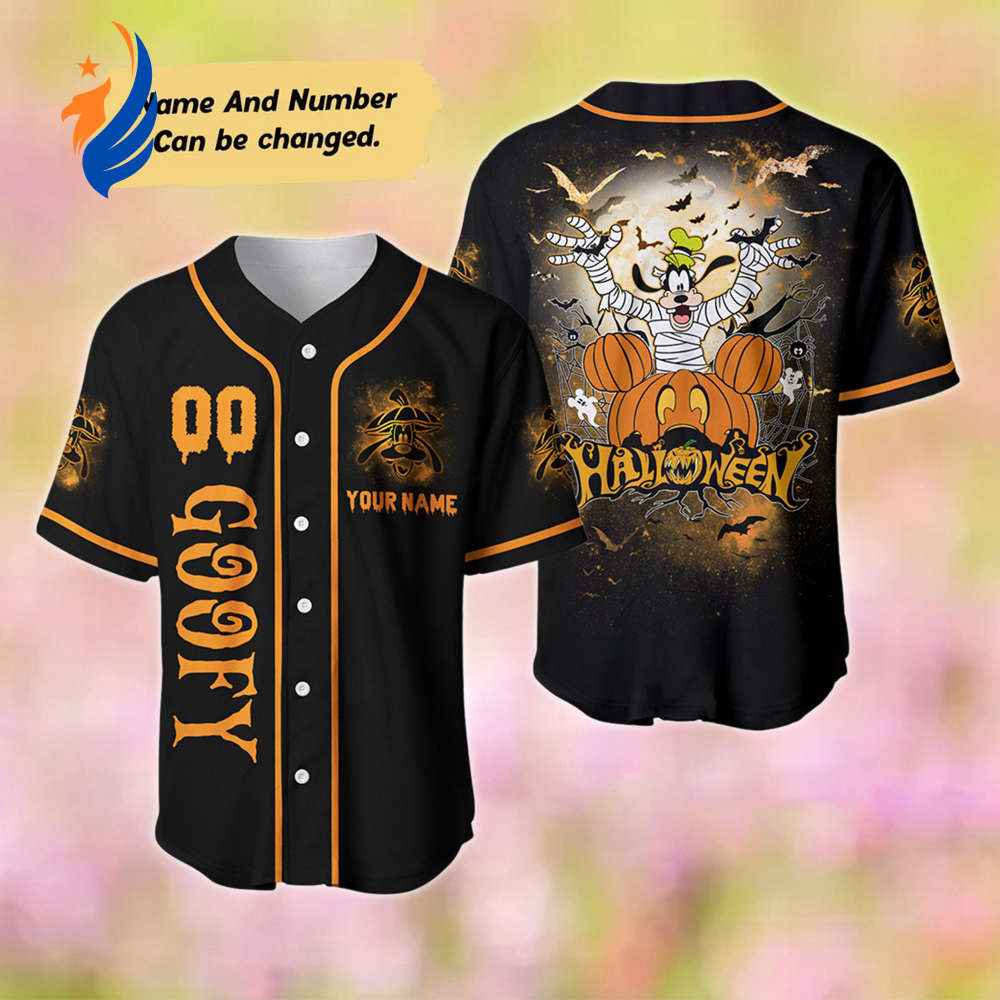 Goofy Mummies Halloween Baseball Jersey - Custom Name Mickey Mouse Movie Shirt & Gift - Bafud