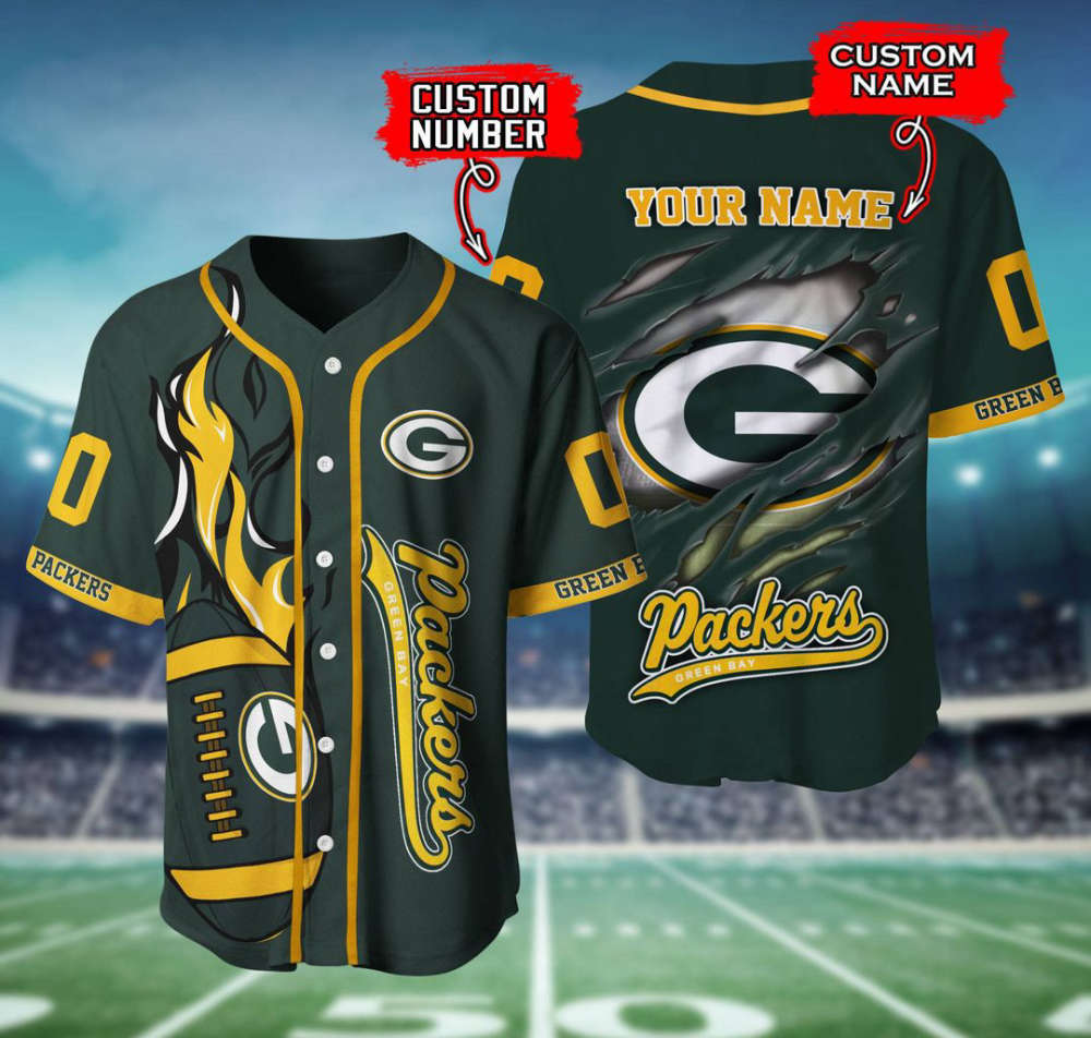 Green Bay Packers Personalized Baseball Jersey Gift For Men Women - lylyprint.com