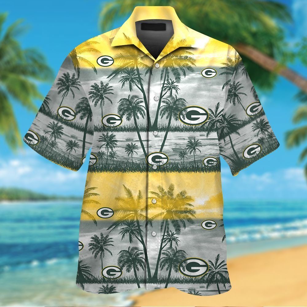 Green Bay Packers Tropical Hawaiian Elegance Short Sleeve Shirt Collection