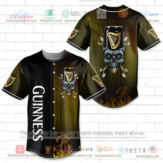 HOT Guinness skull head Baseball Jersey Shirt