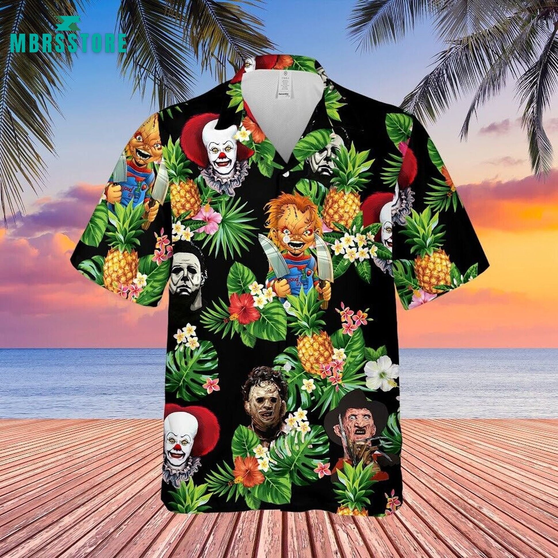 Halloween Horror Serial Killers Tropical Unisex Trendy Hawaiian Shirt