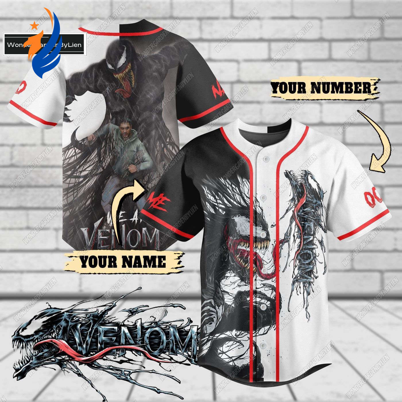 Custom Halloween Venom Shirt: Personalized Cosplay Jersey Horror Movie Baseball Tee Marvel Venom Button Shirt & More! - Bafud