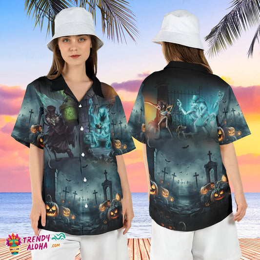 Haunted Mansion Foolish Mortals Horror Movie Aloha Shirt Top