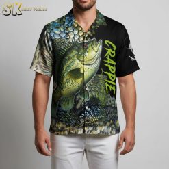 Hawaiian Fishing Shirts for Men - Bass Fish Button Down Tropical Beach Shirt Short Sleeve