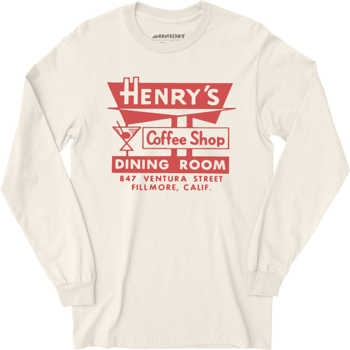 Henry's - Fillmore, CA - Vintage Restaurant - Long Sleeve T-Shirt