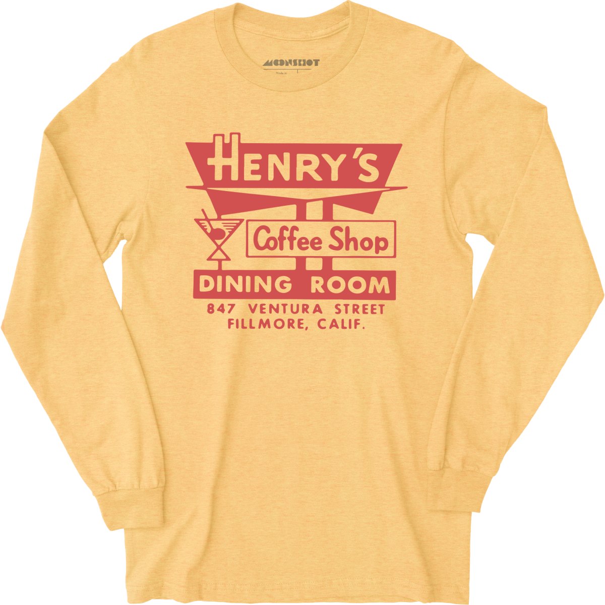 Henry's - Fillmore, CA - Vintage Restaurant - Long Sleeve T-Shirt