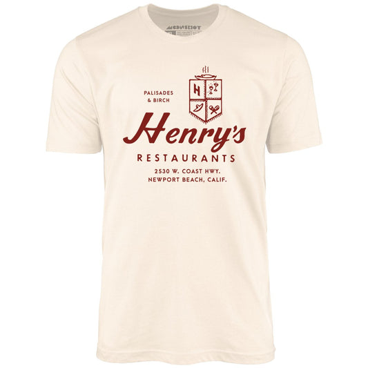 Henry's - Newport Beach, CA - Vintage Restaurant - Unisex T-Shirt