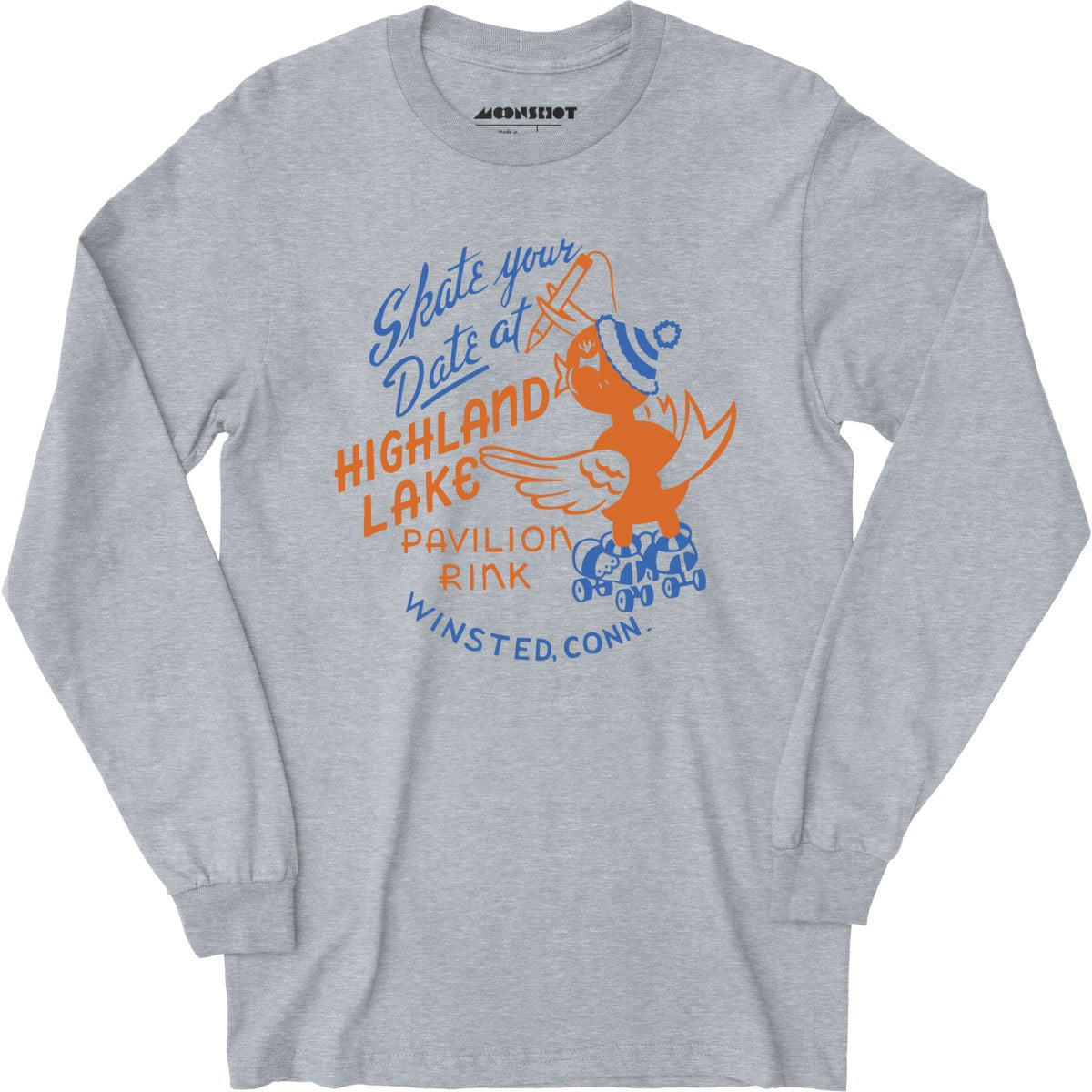 Highland Lake Pavilion Rink - Winsted, CT - Vintage Roller Rink - Long Sleeve T-Shirt