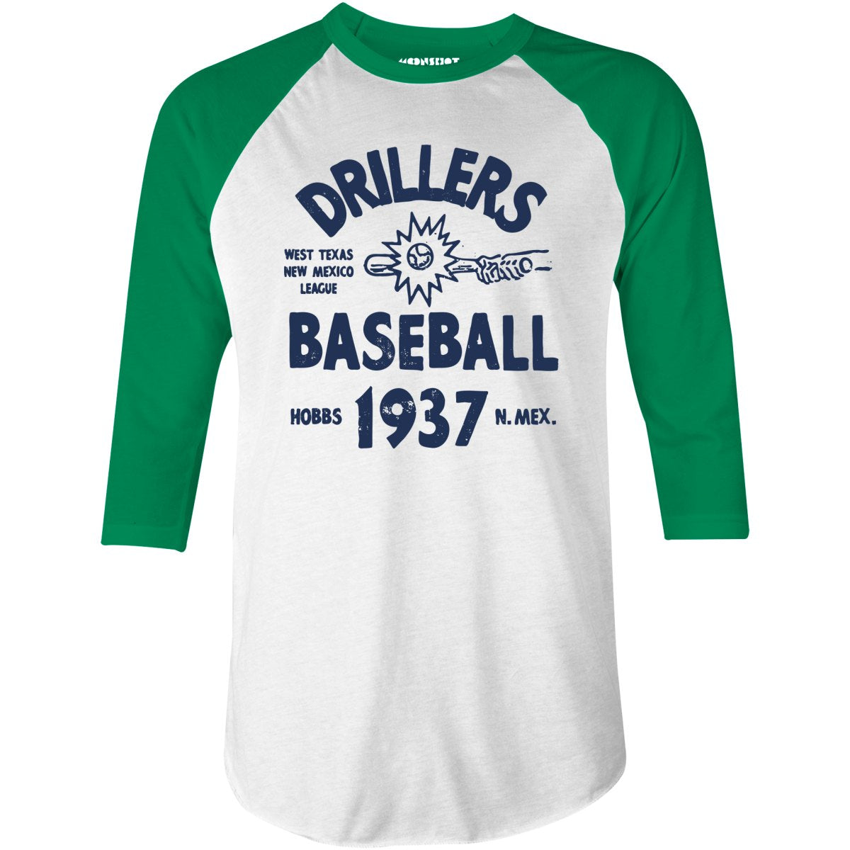 Hobbs Drillers - New Mexico - Vintage Defunct Baseball Teams - 3/4 Sleeve Raglan T-Shirt