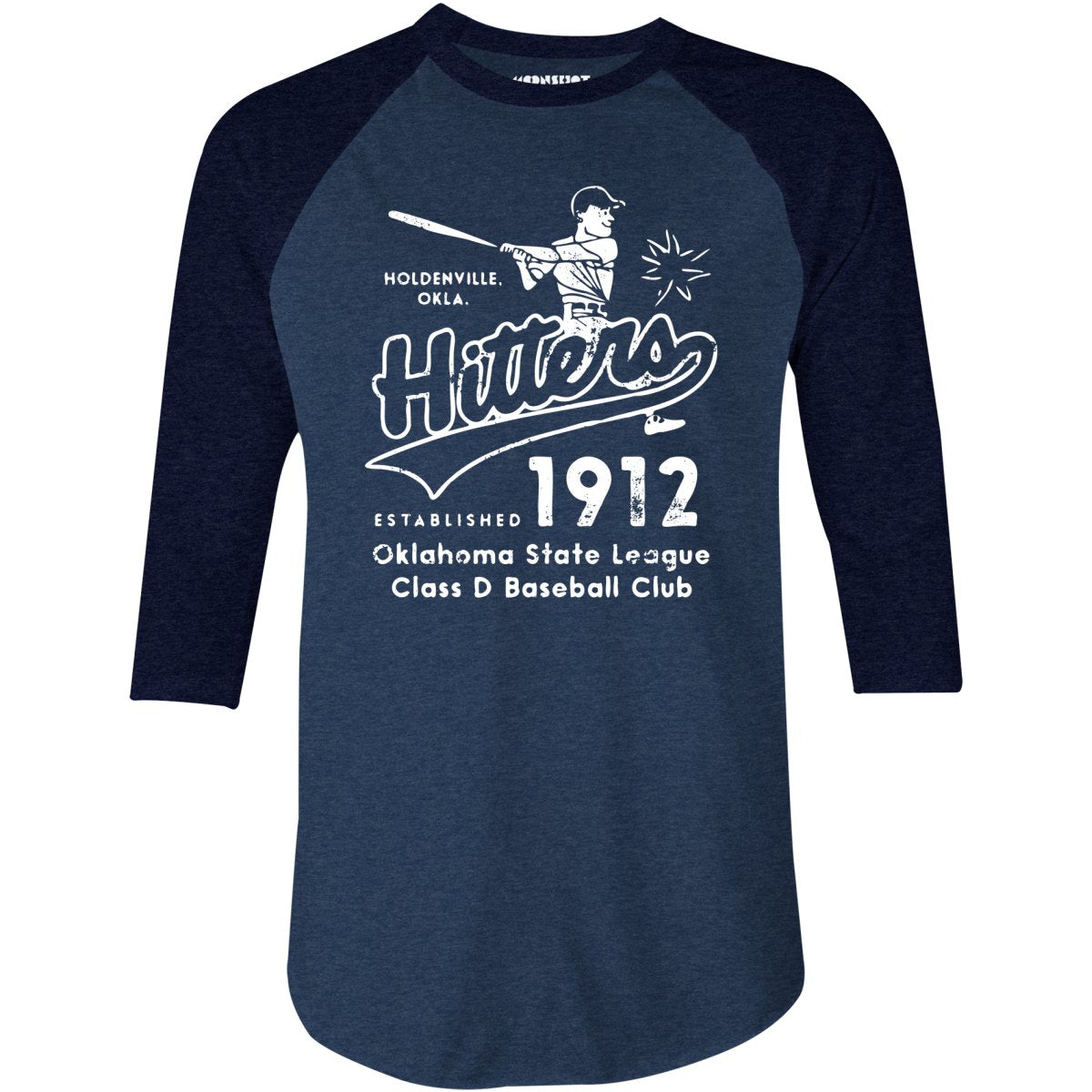 Holdenville Hitters - Oklahoma - Vintage Defunct Baseball Teams - 3/4 Sleeve Raglan T-Shirt