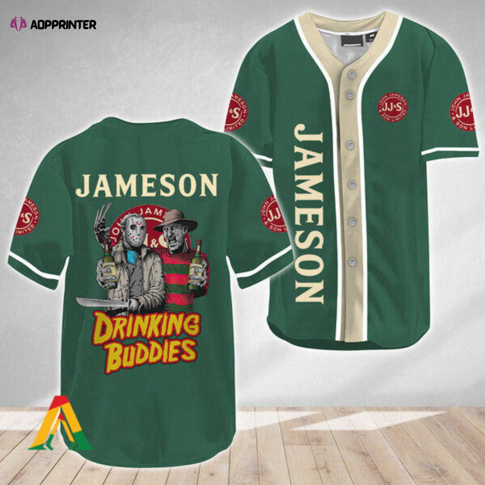 Horror Freddy Jason Drinking Buddies Jameson Whiskey Baseball Jersey - Aopprinter