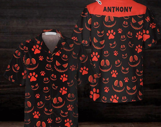 Horror Halloween For Dog Lovers Custom Trendy Hawaiian Shirt, Scary Dog Halloween Shirt, Custom Trendy Hawaiian Shirt With Name, Trendy Hawaiian Shirt For Logo.