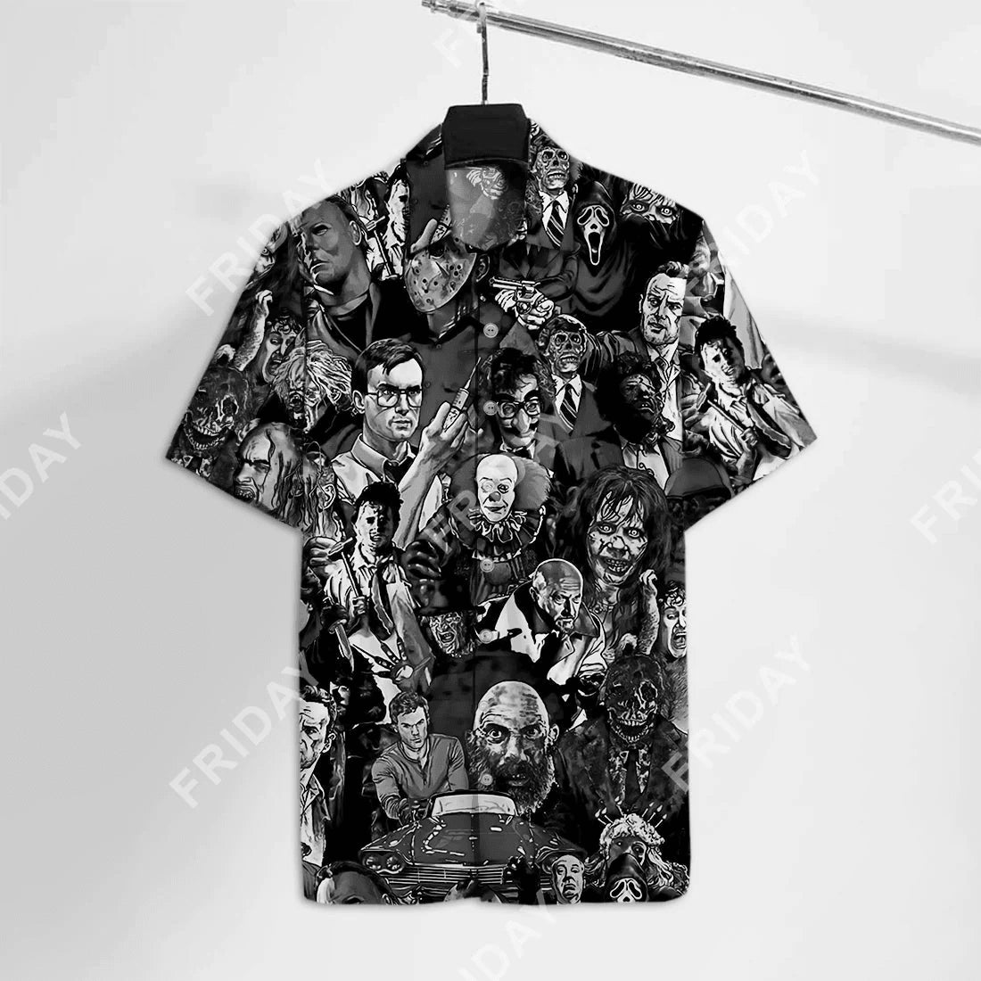 Horror Trendy Hawaiian Shirt All Horror Movie Characters Hawaii Tshirt Cool Amazing Horror Aloha Shirt