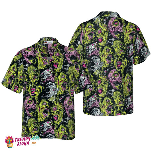 Horror Zombie Head Hawaiian Shirt
