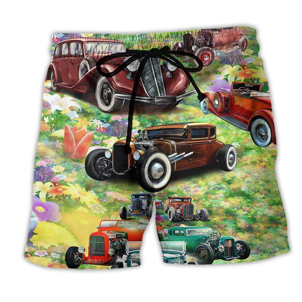Hot Rod Life Is Too Short To Drive Boring Cars Trendy Aloha Hawaiian Beach Shorts